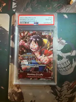 2023 ONE PIECE PROMOS WINNER PACK VOL.5 #012 MONKEY D. LUFFY PSA 10 - Image 1