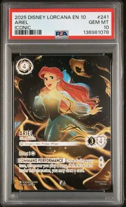 Disney Lorcana Whispers in the Well ARIEL Ethereal Voice 241/204 ICONIC PSA 10 - Image 1