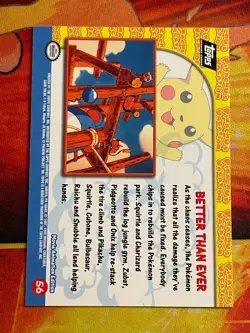 1999 Topps Pokemon First Movie Better Than Ever #56 - Pikachu's Vacation - Image 2