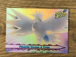 Pokemon - Topps - Pikachu Versus a Titan 34 Pokemon 2000 Movie Rainbow 🌈 Foil - Image 1