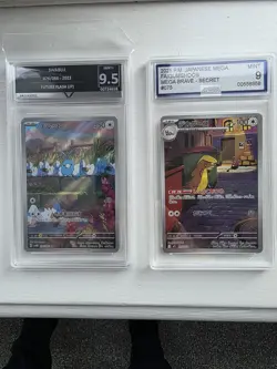 2 x graded pokemon cards swablu and gumshoos - Image 1