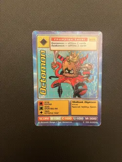 Digimon Card OCTOMON St-37S Digi-Battle Champion Level Holo Bandai 1999 DMG - Image 1