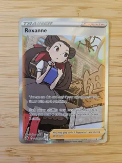 Roxanne GG66/GG70 Crown Zenith Galarian Gallery NM Full Art Pokemon Card - Image 1