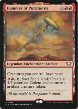 Hammer of Purphoros R Commander: Edge of Eternities 88 NM MTG - Image 1