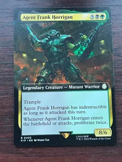 1x BORDERLESS AGENT FRANK HORRIGAN - Fallout - MTG Magic the Gathering - Image 1