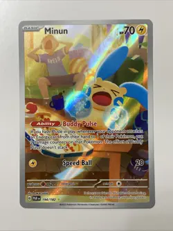 🔥 Minun #194/182 Illustration Rare NM/M | Paradox Rift - 2023 Pokemon Card - Image 1