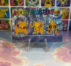 Pokemon HOLO Vintage Pocket Monsters Prism Sticker 1998 Rare Nintendo Alakazam - Image 2
