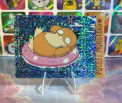 Pokemon HOLO Vintage Pocket Monsters Prism Sticker 1998 Nintendo Rare Psyduck - Image 1