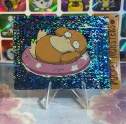 Pokemon HOLO Vintage Pocket Monsters Prism Sticker 1998 Nintendo Rare Psyduck - Image 3