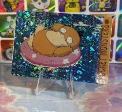 Pokemon HOLO Vintage Pocket Monsters Prism Sticker 1998 Nintendo Rare Psyduck - Image 4