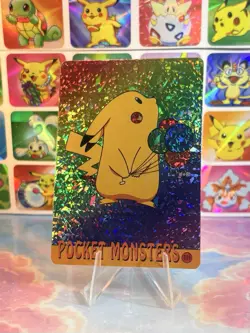 Pokemon HOLO Vintage Pocket Monsters Prism Sticker 1998 Nintendo Ash Pikachu - Image 1