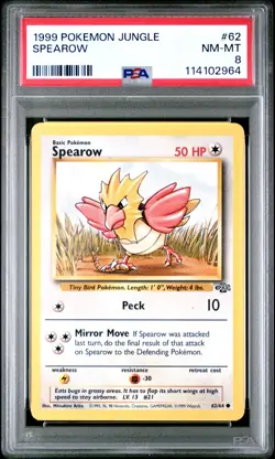 1999 POKEMON JUNGLE #62 SPEAROW PSA NM-MT 8 - Image 1