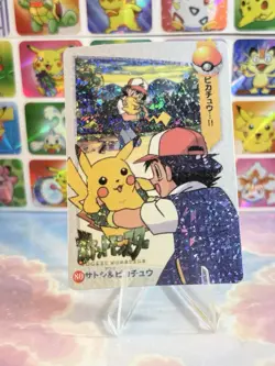 Pokemon HOLO Vintage Pocket Monsters Prism Sticker 1998 Nintendo Ash Pikachu - Image 4