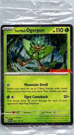 Pokemon Teal Mask Ogerpon 024/167 Twilight Masquerade Gamestop SEALED Promo - Image 1