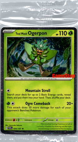 Pokemon Teal Mask Ogerpon 024/167 Twilight Masquerade Gamestop SEALED Promo - Image 2