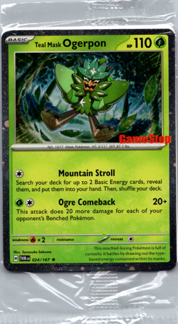 Pokemon Teal Mask Ogerpon 024/167 Twilight Masquerade Gamestop SEALED Promo - Image 3