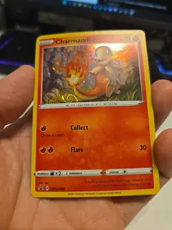 Charmander Fire Starter Pokemon SWSH092 Black Star Promo with HD Swirl - Image 1