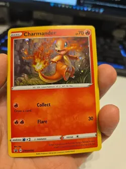 Charmander Fire Starter Pokemon SWSH092 Black Star Promo with HD Swirl - Image 3
