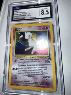 2000 Pokemon Black Star Promo Mew #9 CGC 8.5 NM/Mint+ - Pokemon League Holo WotC - Image 1
