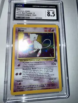 2000 Pokemon Black Star Promo Mew #9 CGC 8.5 NM/Mint+ - Pokemon League Holo WotC - Image 3