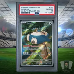 Snorlax 2023 Pokemon SVP EN Black Star Promo 151 ETB #051 PSA 10 GEM MINT - Image 1