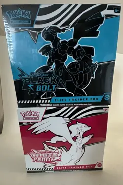 Pokemon TCG Black Bolt & White Flare Elite Trainer Boxes - Sealed ETB Bundle - Image 1