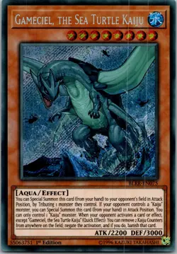 Yugioh Gameciel, the Sea Turtle Kaiju BLRR-EN075 1st Edition Secret Rare NM - Image 1