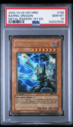 Yu-Gi-Oh! Barrel Dragon MRD-126 1st Edition PSA 10 Gem Mint FADED - Image 1