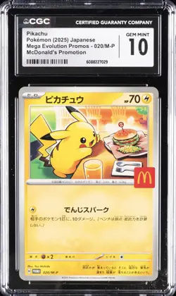 2025 POKEMON JPN MEGA EVOLUTION PROMOS MCDONALD'S PIKACHU CGC 10 GEM MINT - Image 1