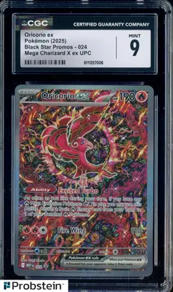 2025 Pokemon Mega Charizard X Ex UPC Black Star Promos #024 Oricorio Ex CGC 9 - Image 1