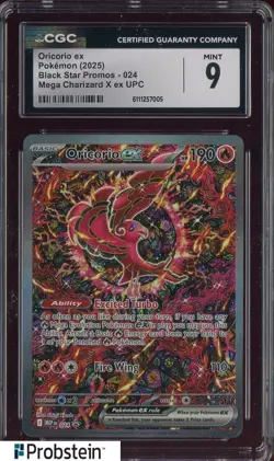 2025 Pokemon Mega Charizard X Ex UPC Black Star Promos #024 Oricorio Ex CGC 9 - Image 1