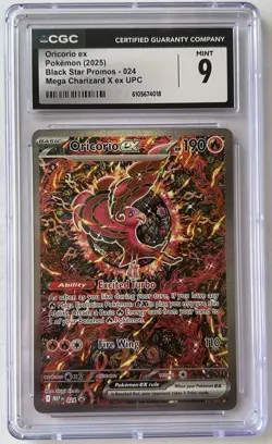 2025 Pokemon Mega Charizard X Ex UPC Black Star Promos #024 Oricorio Ex CGC 9 - Image 1