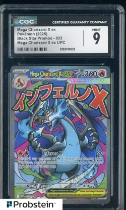 2025 Pokemon Mega Charizard X Ex Ultra UPC Black Star Promos #023 CGC 9 MINT - Image 1