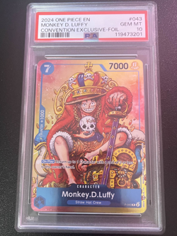 PSA 10 Monkey.D.Luffy (Convention Promo 2024) P-043 One Piece Foil - GEM MINT 💎 - Image 1
