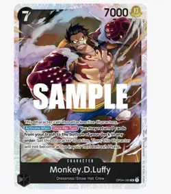 Monkey.D.Luffy (090) - Kingdoms of Intrigue (OP04) NM English SR Foil - Image 1