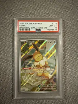 Pokemon TCG Eevee SVP 173 Prismatic Evolutions Promo Card PSA 10 Gem Mint - Image 1