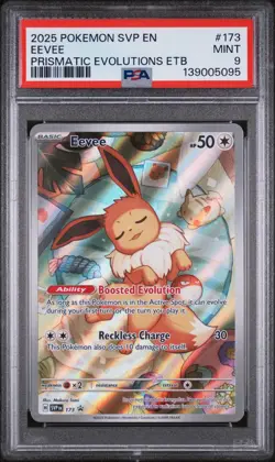 PSA 9 Eevee Promo SVP 173 Prismatic Evolutions ETB Pokemon TCG - Image 1