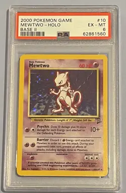 2000 Mewtwo - Holo Rare Pokemon TCG #10/102 Base Set Card PSA EX-MT - Image 3