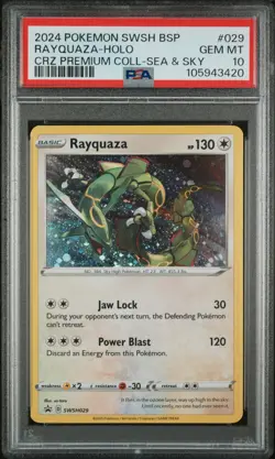 2024 POKEMON SWSH BLACK STAR PROMO #029 RAYQUAZA-HOLO PSA 10 - Image 1