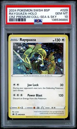 2024 POKEMON SWSH BLACK STAR PROMO #029 RAYQUAZA HOLO PSA 10 NEW CERT - Image 1