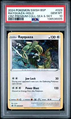 2024 POKEMON SWSH BLACK STAR PROMO #029 RAYQUAZA-HOLO PSA 10 - Image 1