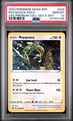2024 POKEMON SWSH BLACK STAR PROMO #029 RAYQUAZA-HOLO PSA 10 - Image 1