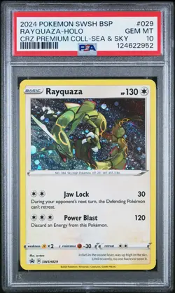 2024 POKEMON SWSH BLACK STAR PROMO #029 RAYQUAZA-HOLO PSA 10 - Image 1