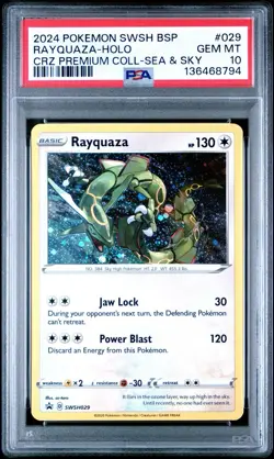 2024 POKEMON SWSH BLACK STAR SEA & SKY PROMO #029 RAYQUAZA-HOLO PSA 10 - Image 1