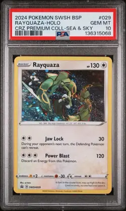 2024 POKEMON SWSH BLACK STAR PROMO #029 RAYQUAZA-HOLO PSA 10 - Image 1