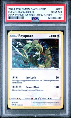 2024 POKEMON SWSH BLACK STAR PROMO #029 RAYQUAZA-HOLO PSA 10 - Image 1