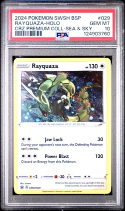 2024 POKEMON SWSH BLACK STAR PROMO #029 RAYQUAZA-HOLO PSA 10 - Image 1