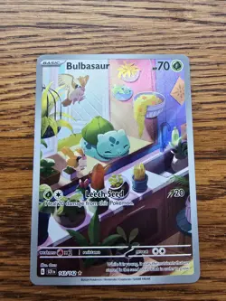 Pack Fresh Pokemon TCG Bulbasaur Stellar Crown Illustration Rare Card 143/142 - Image 1