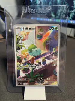 Pack Fresh Pokemon TCG Bulbasaur Stellar Crown Illustration Rare Card 143/142 - Image 1
