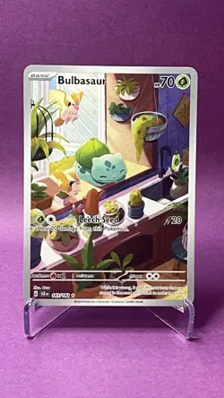 Bulbasaur 143/142 Stellar Crown Pokemon TCG Illustration Rare 2024 NM Card - Image 1